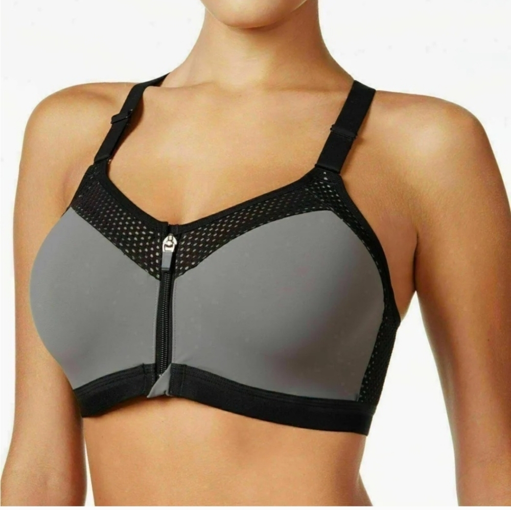 ☕️WACOAL HIGH IMPACT FRONT ZIPPER UNDERWIRE ATHLETIC SPORTS BRA SIZE 38D